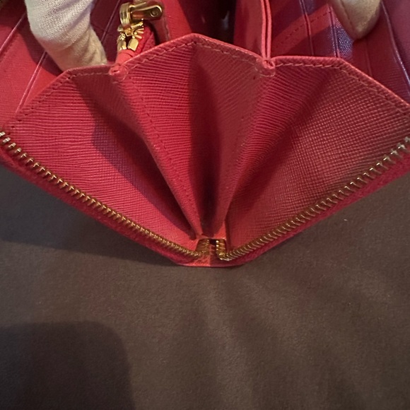 Prada Red Saffiano Leather Zip Around Wallet - Picture 8 of 17